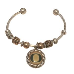 University of Oregon Silver and Gold Cuff Bracelet